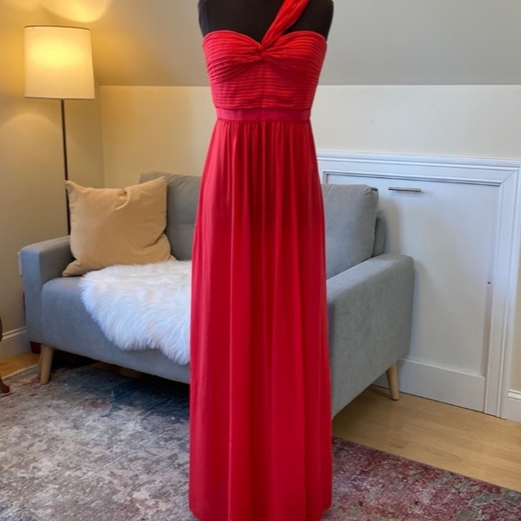 BCBG MaxAzria Red “Jamie” Chiffon Gown - Picture 11 of 11